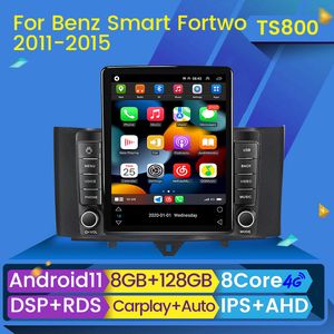 Reproductor de Radio y DVD para coche, vídeo Multimedia, Android 11 para Mercedes Benz Smart Fortwo 2 2010-2015, navegación estéreo, GPS No 2din