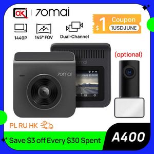 Voiture dvr 70mai A400 1440P Quad HD 145° Champ de vision enregistrement double canal pour 24 heures de mode parking Vision nocturne améliorée DVRHKD230701