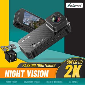 Auto dvr Asawin A4 24 uur Park Mode Camera Voor en Achter Dual Lens Monitoring Fhd 1080 P Metal Shell Meertalige GSensorHKD230701