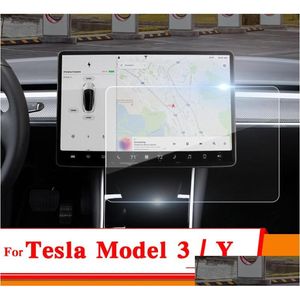 Voiture Dvr Autocollants De Voiture 15 Pouces Tesla Modèle 3 Y 2021 Sn Film Protecteur En Verre Trempé Pour Accessoires Navigateur Écran Tactile Hd Drop Deli Dhxuw