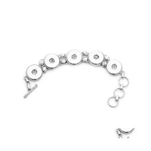 coche dvr Charm Bracelets Sier Alloy Noosa 5 Snap Button Charms Bracelet Fit 18Mm Snaps Botones Joyería Para Mujeres Hombres Drop Delivery Dhase