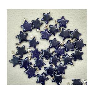 Coche DVR Charms Blue Sand Crystal Cinco Puntos Forma de estrella Colgantes para la joyería de bricolaje Fabricación Venta al por mayor Resultados de la entrega de la gota Componentes DHWBE