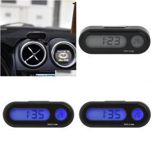 Horloges DVR de voiture Cargool 2 en 1 Tableau de bord de voiture Horloge numérique Réglable Rétro-éclairage LED Thermomètre Jauge de température du véhicule Noir1 Drop D Dhhce