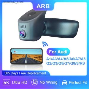 Caméra de tableau de bord dvr de voiture pour Audi A1 A3 A4 A5 A6 A7 A8 Q2 Q3 Q5 Q7 Q8 TT RS S 2013 à 2024 ARB 4K Dashcam Dashcam pour Audi Dvr dans la voiture Q231115