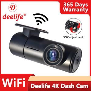 Voiture dvr Deelife 4K Dash Cam pour Caméra Enregistreur WiFi Black Box DashcamHKD230701