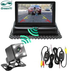 Voiture dvr GreenYi Wifi sans fil caméra de recul véhicule pliant système vidéo pliable moniteur de stationnement avec caméra de reculHKD230701