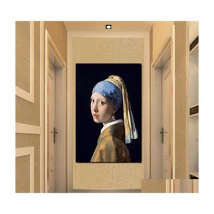 Coche dvr Pinturas Pintura al óleo de fama mundial por Johannes Vermeer Impresión HD en lienzo Póster Imagen de pared para sala de estar Sofá Cuadros Decoración Dr Dhr2R