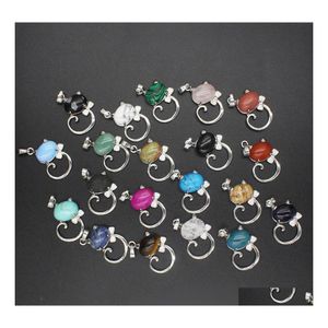 voiture dvr Pendentif Colliers 12 Pcs Pierre Naturelle Mignon Chat Doux Collier Chakra Cure Quartz Cristal Bonjour Chats Bijoux Cadeaux D'anniversaire Pour Drop Dh1Ut