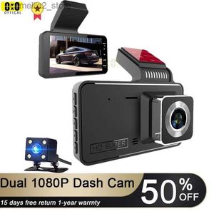 CAR DVRS DASH Cams delantera y trasera DVR DVR DashCam Vehículo Negro Cámara de automóviles Recordadora de video Camera de tablero Dual Dash Q231115