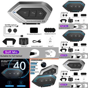 Voiture électronique X6 casque de moto casque casque BT 5.0 sans fil moto mains libres stéréo écouteur haut-parleur réduction du bruit avec micro