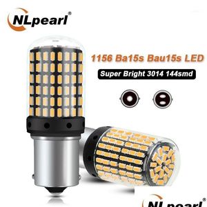 Les lumières d'urgence de la voiture nlpearl 1x lampe de signal P21W LED 1156 BA15S 3014 144 SMD BAU15S PY21W TURT LUMIN