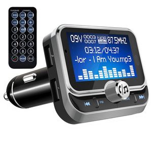 Transmetteur FM de voiture avec télécommande Bluetooth Lecteur MP3 Chargeur de modulateur de voiture double USB Écran LCD 1,8 pouces Mains libres pour appel téléphonique