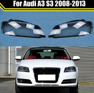 Tapas de faros delanteros de coche, carcasa de cristal para faros delanteros, pantalla transparente, cubierta de lámpara, cubierta de lente automática para Audi A3 S3 2008-2013