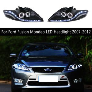 Car Front Lamp High Beam Angel Eye Projector Lens For Ford Mondeo Fusion LED Headlight 07-12 DRL Daytime Running Light Streamer Turn Signal