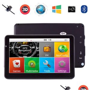 Accessoires GPS de voiture Hd 7 pouces tactile Sn navigateur Bluetooth Navigation fonction Avin 800X480 Mp4 transmetteur Fm 8 Go cartes 3D Drop De Dhr0V