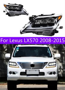 Pièces de phare de voiture pour Lexus LX570 2008 – 20, phare à 15 LED, feux de jour, feux de route, lentille de clignotant