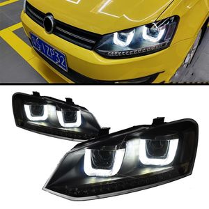 Pièces de phares de voiture pour VW Polo 20 11-20 18 LED, remplacement de phare avant DRL, projecteur de lumière diurne, lifting