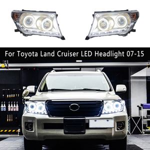Conjunto de faros de coche DRL luz de circulación diurna para Toyota Land Cruiser LC200 faro LED 07-15 señal de giro tipo serpentina Luz De Carretera