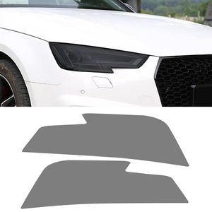 Película de faro de coche negro ahumado lámpara de luz delantera película protectora cubierta pegatina embellecedora accesorios exteriores para Audi A4 B9 2016-2021282U