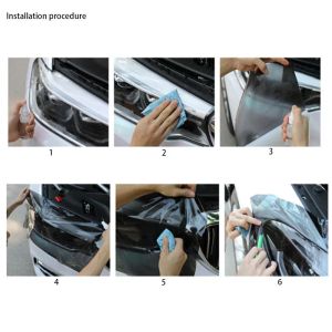 Film de phare de voiture Film PVC Fog Sticker Sticker Headlight Tailing Moulage Foil Adalsive ACCESSOIRES DE CAR ADAHESIVE