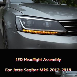 Phares de voiture Phares de voiture LED feux diurnes accessoires d'éclairage Drl pour Jetta Sagitar Mk6 dynamique Streamer clignotant salut Dhegt