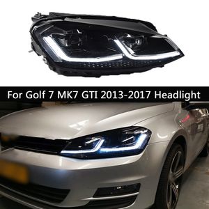Faros delanteros de coche, luces LED de circulación diurna, indicador de señal de giro de serpentina dinámica para Golf 7 MK7 GTI, lámpara frontal, pieza de automóvil