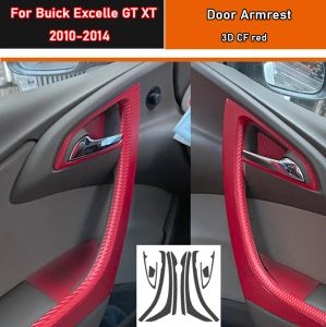 Autocollant intérieur de voiture, Film de protection pour accoudoir de porte, pour Buick Excelle GT XT 2010 – 2014, autocollant pour poignée de porte de voiture, en Fiber de carbone noir