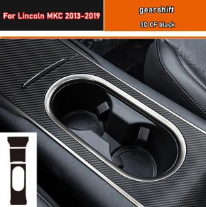 Autocollant intérieur de voiture, Film de protection pour boîte de vitesses, pour Lincoln MKC 2013 – 2019, autocollant de panneau de fenêtre de voiture en Fiber de carbone noir