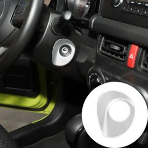 Pegatinas decorativas para interruptor de encendido con orificio para llave de coche para Suzuki Jimny 19-20, color plateado, 1 Uds.