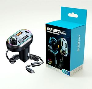 Kits de voiture Lecteur MP3 Transmetteurs FM Bluetooth QC 3.0 PD Type C Kit de voiture Modulateur Charge rapide Chargeurs de téléphone K1 K2 C29