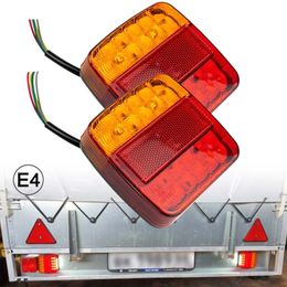 Lampe de voiture 26LED feux de remorque Submersibles arrêt queue clignotant lumière plaque d'immatriculation pour remorques de bateau camion RV ampoules