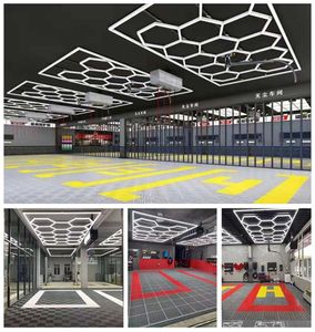 Barras LED para automóviles Luces de trabajo Forma hexagonal Múltiples escenarios Garaje Gimnasio Peluquería Luz LED tipo panal personalizada para estudio de automóviles Lámpara de taller con detalles