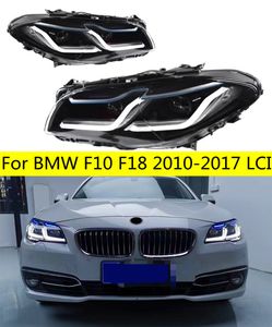 Phares de voiture LED pour BMW F10 F18 20 10-20 17 LCI DRL, feux de jour, feux de route, lentille, lampe de conduite