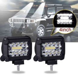 Lumière de voiture 1/2pcs 4 "LED Combo Work Lights Bar Spotlight Off-road Driving Spot Flood Brouillard Lampe pour Camion Bateau SUV 12V 24V Phare ATV