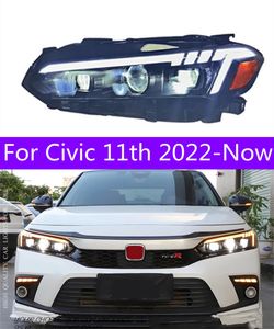 Luces de coche para Civic 11. ° 2022-Now, conjunto de faros LED para automóvil, Upgeade, diseño Audi, lente de proyector, lámpara dinámica, accesorios de herramientas