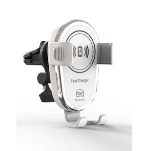 Chargeur de voiture sans fil 15W Charge rapide pour iPhone Samsung Car Mount Air Vent Supports de téléphone pour adaptateur de chargeur Qi avec boîte de vente au détail