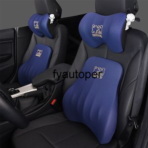 Voiture cou appuie-tête oreiller mémoire automatique coton siège arrière repose-tête taille oreiller maille respirant soutien coussin pour accessoires de voiture