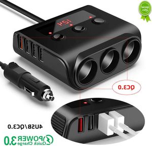 Voiture nouveau 12-24V voiture allume-cigare séparateur chargeur de voiture avec interrupteur marche/arrêt 4 ports USB/3 USB + QC3.0 chargeur pour téléphone portable GPS