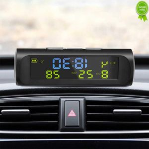 Nuevo reloj Digital de carga Solar para coche con pantalla LCD de hora y fecha, pantalla de temperatura para decoración Personal de piezas de coche al aire libre