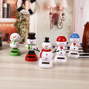 Ornements de voiture Abs Abs Solar Party Favor Christmas Ornements Gift Dancing Santa Claus Snowman Toys Dash Toard Decoration Bobble Dancer RRA301