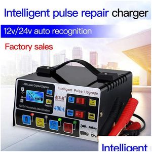 Voiture Autre électronique automobile 12V24V 220W Chargeur de batterie Fly Matic Haute fréquence Intelligent PSE Réparation Écran LCD Drop Livraison Autom Dhpue