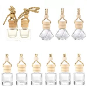 Bouteille de parfum de voiture voitures pendentif ornement diffuseur d'huiles essentielles 12 conceptions désodorisant parfum bouteilles en verre vides