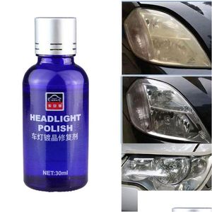 Polisseurs de voiture 9H Dureté Phare Polonais Liquide En Céramique Manteau Moto Lumières Soins Hydrophobe Verre Revêtement Réparation Set1 Drop Del Dhpas