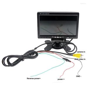 Caméras de recul de voiture Caméras Capteurs de stationnement TEXOSA 7 pouces 12V TFT LCD Écran Moniteur de recul pour CCTV Caméra de recul de recul à distance