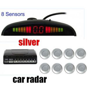 Cámaras de visión trasera de coche sensores de aparcamiento 8 sistema de Monitor de Radar 22,5mm 12V para todos los coches alerta de alarma BEBE Sensor LED de asistencia inversa fuerte Ki