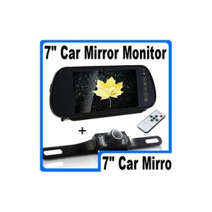Cámaras de visión trasera del automóvil Sensores de estacionamiento HD Cámara de 7 pulgadas Monitor de espejo TFT LCD SN con IR Nighvision LED Back Up Drop Entrega Automobi Dhwy0
