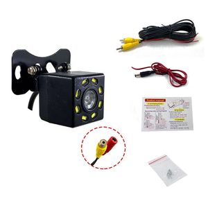Car Rearview Camera Waterproof Hidden Wide-Angle 150 degree Back Safety Parking Assist Line 8 LED Night Vision Lights