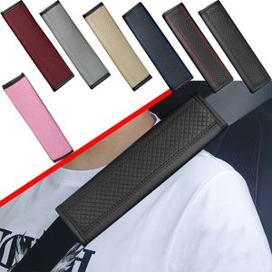 Car Seat Belt Pu Leather Safety Belt Shoulder Cover Breathable Protection Seat Belt Padding Pad Car Accessories Seat Belt Cover