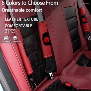 Housses de siège de voiture 2 pièces en cuir PU ceinture épaulettes couverture pour MG Logo Zs Gs accessoires conduite intérieure