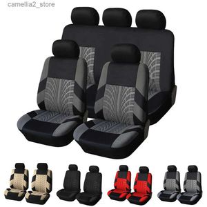 Car Seat Covers Car Seat Covers Full Set Premium Cloth Universal Fit Automotive Low Back Front Airbag Compatible Split Bench Rear Seat Washable Q231120